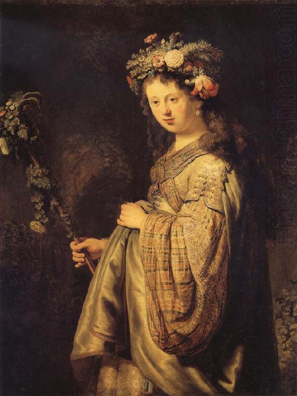 REMBRANDT Harmenszoon van Rijn Saskla in Arcadian Costume china oil painting image